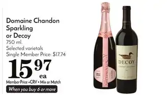 Pavilions Domaine chandon sparkling or decoy offer