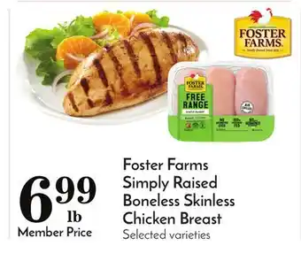 Pavilions Foster farms simply raised boneless skinless chicken breast offer