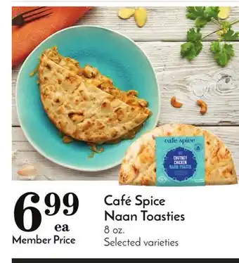 Pavilions Café spice naan toasties offer