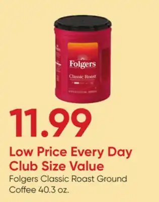 Stater Bros Folgers classic roast ground coffee offer