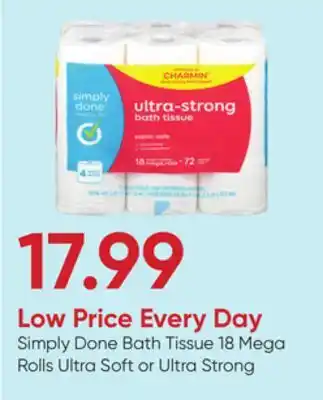 Stater Bros Simply done bath tissue offer