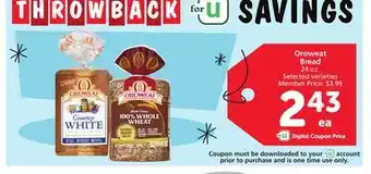 Albertsons Oroweat bread offer