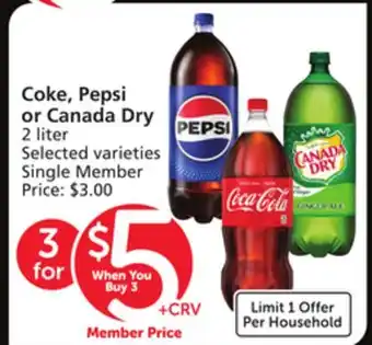 Albertsons Coke, pepsi or canada dry offer