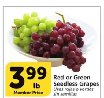 Albertsons Red or green seedless grapes offer