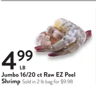 Fresh Thyme Jumbo 16/20 ct raw ez peel shrimp offer