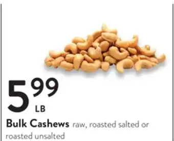 Fresh Thyme Bulk cashews offer