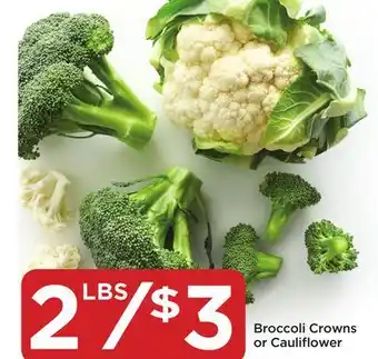 Food 4 Less Broccoli crowns or cauliflower offer