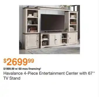 Ashley Furniture Havalance 4-piece entertainment center with 67'' tv stand offer