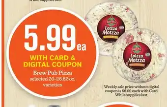Mariano's Brew pub pizza offer