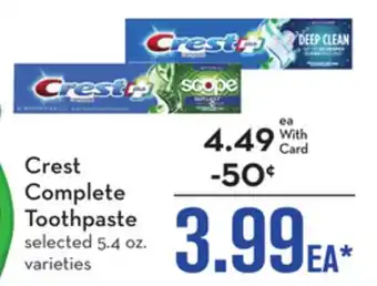 Mariano's Crest complete toothpaste offer