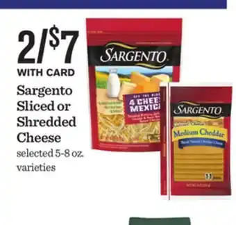 Mariano's Sargento sliced or shredded cheese offer