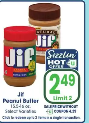 Jewel-Osco Jif peanut butter offer