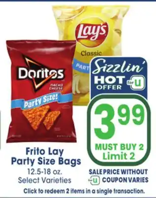 Jewel-Osco Frito lay party size bags offer