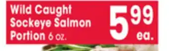 Jewel-Osco Wild caught sockeye salmon portion offer