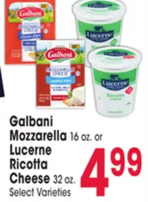 Jewel-Osco Galbani mozzarella 16 oz. or lucerne ricotta cheese 32 oz offer