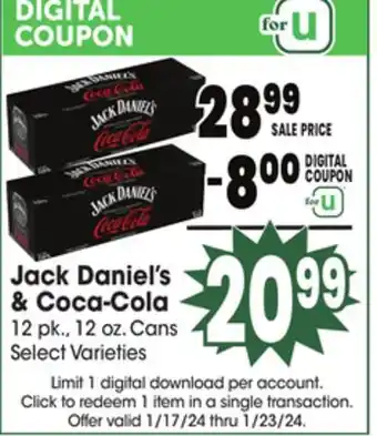 Jewel-Osco Jack daniel's & coca-cola offer