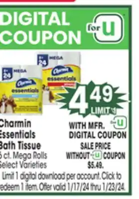 Jewel-Osco Essentials essentials bath tissue offer