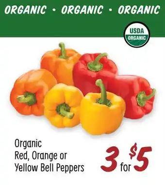 Sprouts Farmers Market Organic red, orange or yellow bell peppers offer