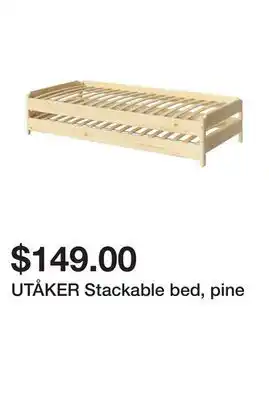 Ikea Utåker stackable bed, pine offer
