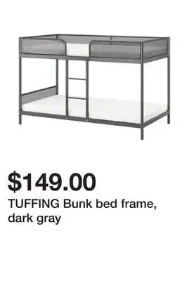 Ikea Tuffing bunk bed frame, dark gray offer