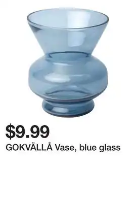 Ikea Gokvällå vase, blue glass offer