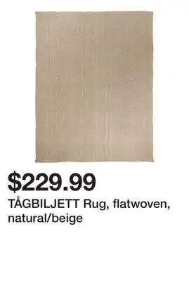 Ikea Tågbiljett rug, flatwoven, natural/beige offer