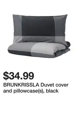 Ikea Brunkrissla duvet cover and pillowcase(s), black offer