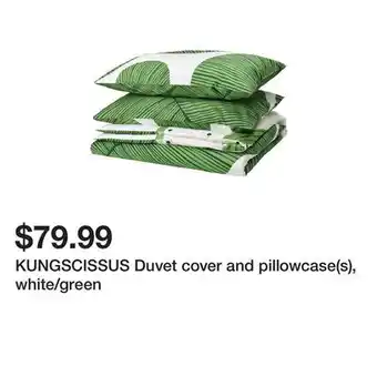 Ikea Kungscissus duvet cover and pillowcase(s), white/green offer
