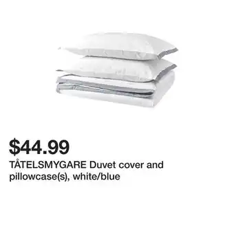 Ikea Tåtelsmygare duvet cover and pillowcase(s), white/blue offer
