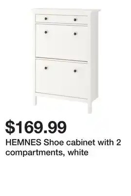 Ikea Hemnes shoe cabinet with 2 compartments, white offer