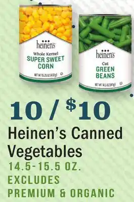 Heinen's Heinen's canned vegetables offer