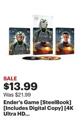 Best Buy Ender's game [steelbook] [includes digital copy] [4k ultra hd blu-ray/blu-ray] [only @ best buy] [2013] offer