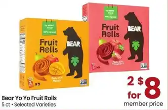 Albertsons Bear Yo Yo Fruit Rolls offer