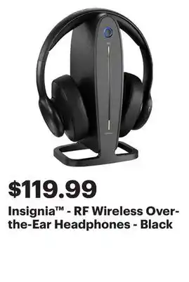 Best Buy Insignia - rf wireless over-the-ear headphones - black offer