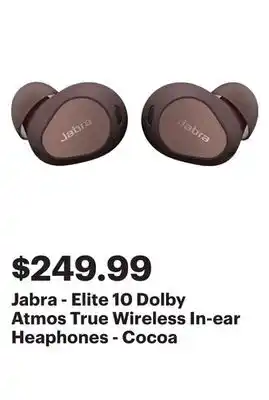 Best Buy Jabra - elite 10 dolby atmos true wireless in-ear heaphones - cocoa offer