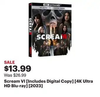 Best Buy Scream vi [includes digital copy] [4k ultra hd blu-ray] [2023] offer