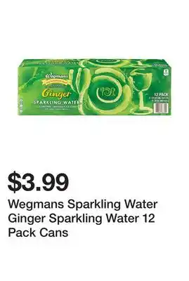 Wegmans Wegmans sparkling water ginger sparkling water 12 pack cans offer