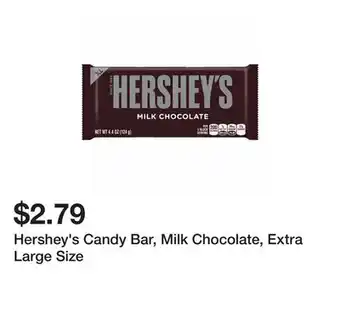 Wegmans Hershey's candy bar, milk chocolate, extra large size offer