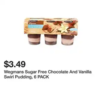 Wegmans Wegmans sugar free chocolate and vanilla swirl pudding, 6 pack offer