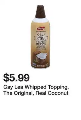 Wegmans Gay lea whipped topping, the original, real coconut offer