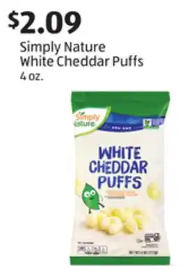 Aldi Simply nature white cheddar puffs offer
