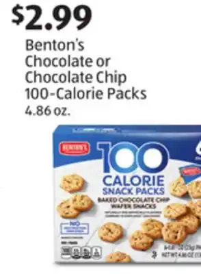 Aldi Benton's chocolate or chocolate chip 100-calorie packs offer