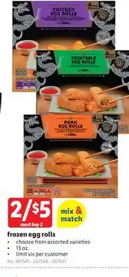 Lidl Frozen egg rolls offer