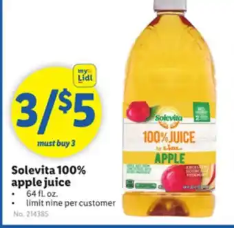 Lidl Solevita 100% apple juice offer