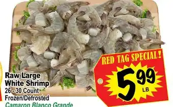 Superior Grocers Raw large white shrimp offer