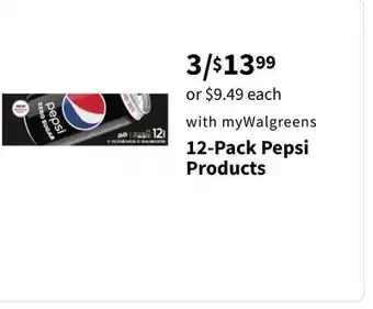 Walgreens 12-pack pepsi products offer