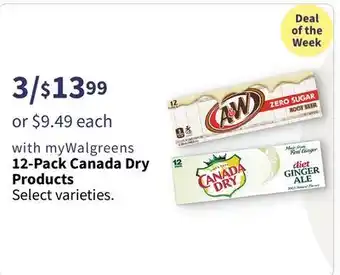 Walgreens 12-pack canada dry products offer
