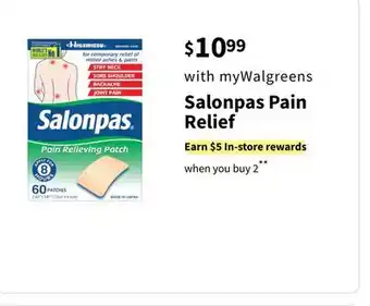 Walgreens Salonpas pain relief offer