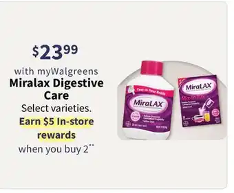 Walgreens Miralax digestive care offer