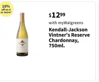 Walgreens Kendall-jackson vintner's reserve chardonnay, 750ml offer